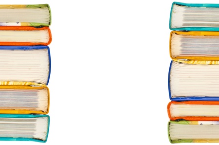 Stack of books on white backgroundの写真素材