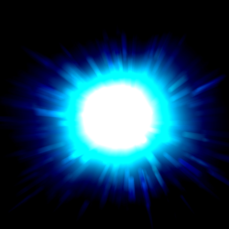 Abstract background with bokeh and glowing star. Night or underwater colors