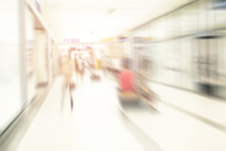 motion blur of people in shopping mallの写真素材