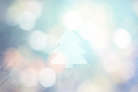 festive bokeh Christmas background with Christmas treeの写真素材