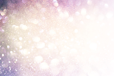 purple glittering christmas lights. Blurred abstract backgroundの写真素材
