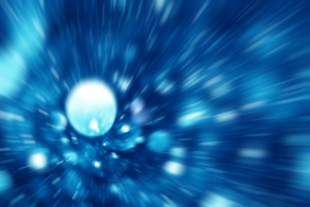 Blurred rays of light abstract blue backgroundの写真素材