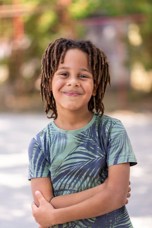 Happy african-american child smiling