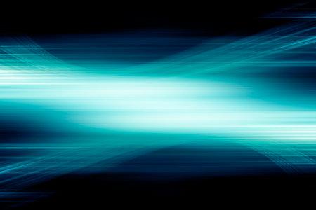 blue abstract motion effect laser background, green motion light trails over black background....