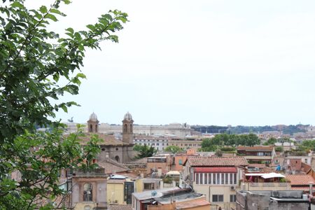 view of rome city from height beautiful city scape of rome city centerの写真素材