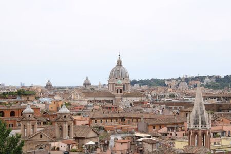 view of rome city from height beautiful city scape of rome city centerの写真素材
