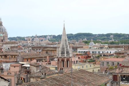 view of rome city from height beautiful city scape of rome city centerの写真素材