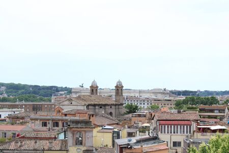 view of rome city from height beautiful city scape of rome city centerの写真素材