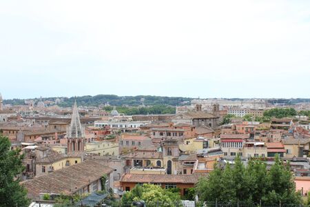 view of rome city from height beautiful city scape of rome city centerの写真素材