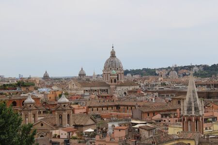 view of rome city from height beautiful city scape of rome city centerの写真素材