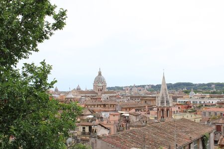 view of rome city from height beautiful city scape of rome city centerの写真素材