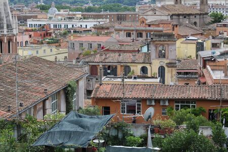 view of rome city from height beautiful city scape of rome city centerの写真素材