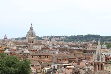 view of rome city from height beautiful city scape of rome city centerの写真素材