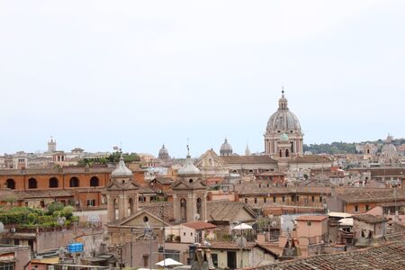 view of rome city from height beautiful city scape of rome city centerの写真素材