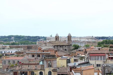 view of rome city from height beautiful city scape of rome city centerの写真素材