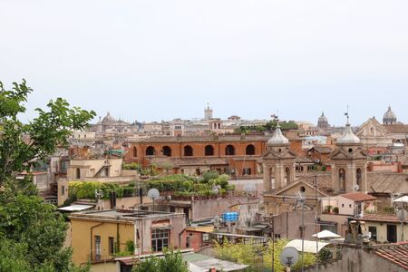 view of rome city from height beautiful city scape of rome city centerの写真素材