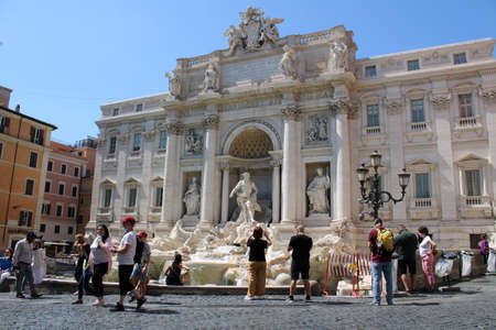 famous trevi fountain in rome city center rome italyのeditorial素材