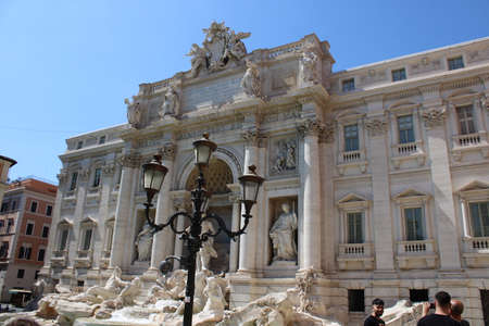 famous trevi fountain in rome city center rome italyのeditorial素材