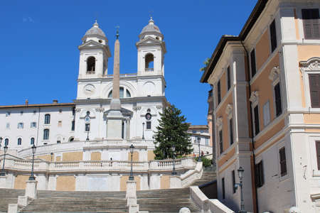 famous landmark spanish steps piazza spagna rome itallyの写真素材