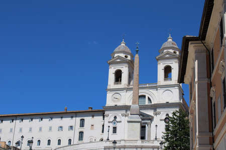 famous landmark spanish steps piazza spagna rome itallyの写真素材