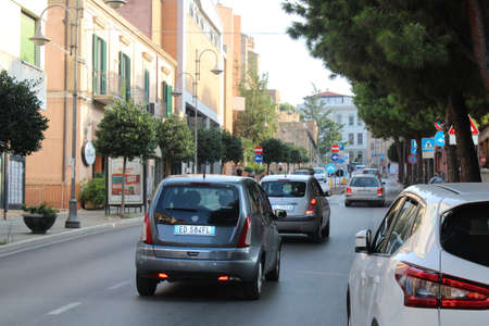 vast city center italy a beautiful city in abruzzo region of italyの写真素材