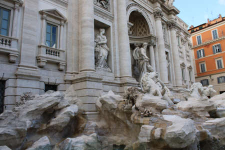 trevi fountain a famous landmark in rome italyの写真素材
