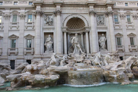 trevi fountain a famous landmark in rome italyの写真素材
