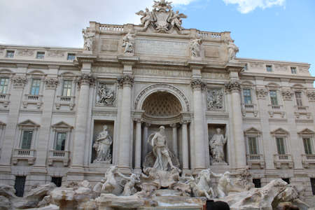 trevi fountain a famous landmark in rome italyの写真素材