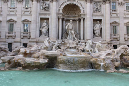 trevi fountain a famous landmark in rome italyの写真素材