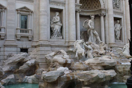 trevi fountain a famous landmark in rome italyの写真素材