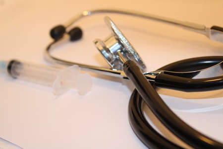 stethoscope medical equipment to examine patientの写真素材