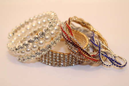 woman jewellery bangle bracelet close viewの写真素材