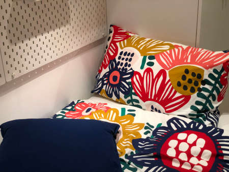pillows cushions on the sofa in living room
