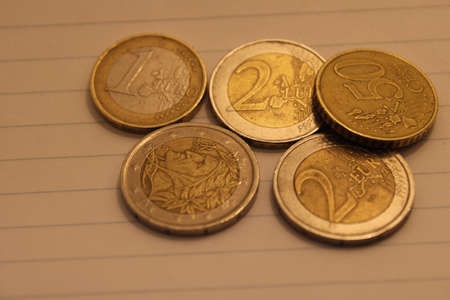 euro coins european union currencyの写真素材