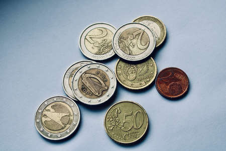euro coins european union currencyの写真素材