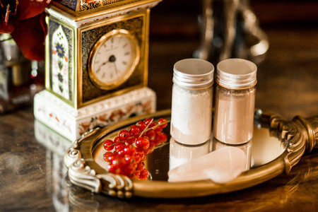 Mocap for face cream in the interior. a jar for face cream .の写真素材