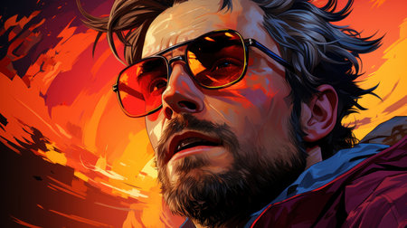 A character portrait from a creative illustration book stands out with its detailed lines and striking colors. It reflects the emotions and personality of the character Created with Generative AIの素材