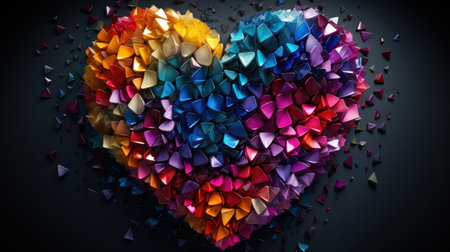 Love, acceptance, and unity: lgbtq+ rainbow heart. Created with Generative AIの素材