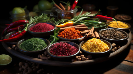 Flavorful herbs & spices: freshly harvested & packaged. Created with Generative AIの素材