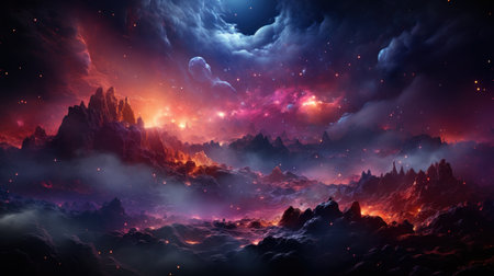 Cosmic wonder's awe. Created with Generative AI.の素材