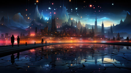 Urban symphony. Created with Generative AI.の素材