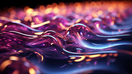 Neon wave's wonder. Created with Generative AI.の素材