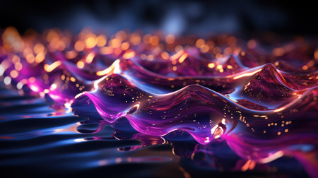 Neon wave's wonder. Created with Generative AI.の素材