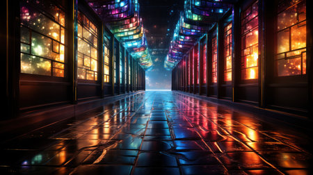 Vibrant server's realm. Created with Generative AI.の素材