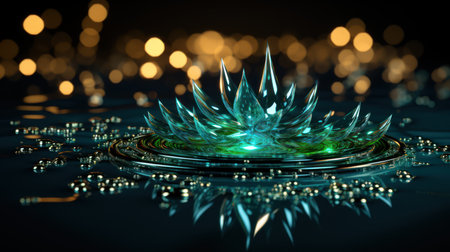 Rippling impact water. Created with Generative AI.の素材