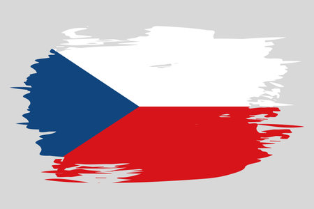Flag of the Czech Republic painted with a brush stroke. abstract concept. Czech national flag in grunge style. vector illustrationのイラスト素材