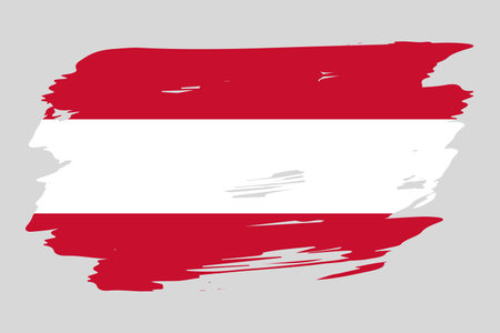 Flag of Austria painted with a brush stroke. abstract concept. Austrian national flag in grunge style. vector illustrationのイラスト素材