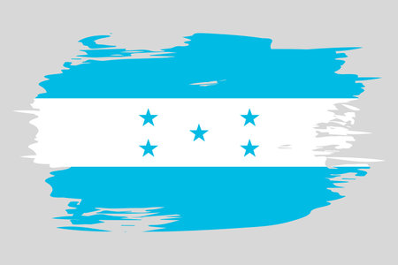 Flag of Honduras painted with a brush stroke. abstract concept. Honduran national flag in grunge style. vector illustrationのイラスト素材