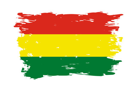 Flag of Bolivia painted with a brush stroke. abstract concept. Bolivian national flag in grunge style. vector illustrationのイラスト素材