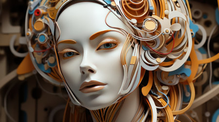 Synthetic intelligence. Created with Generative AI.の素材